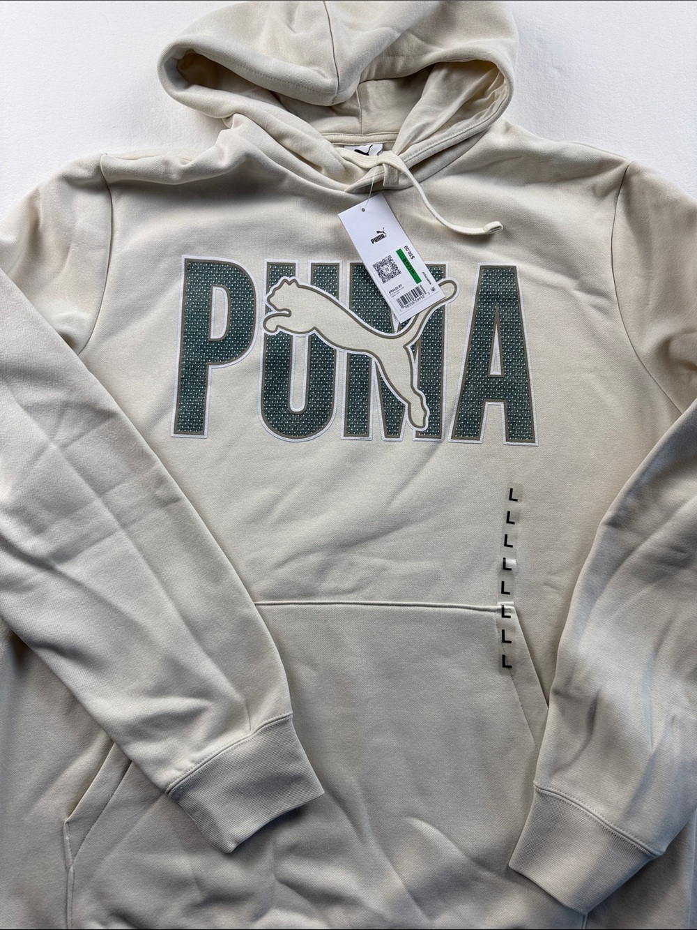 Puma‎ Men’s Swearshirt Hoodie with Green Logo sz Large